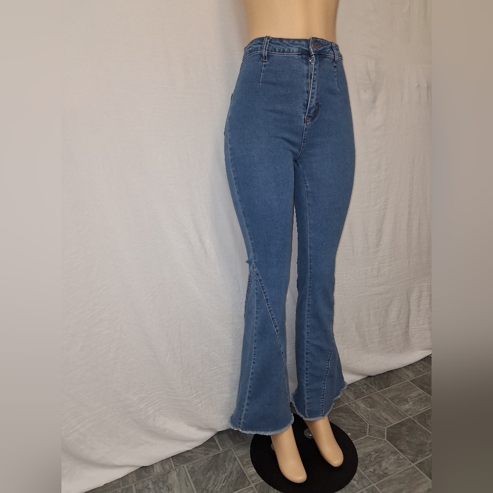 Lalavon Classic Blue Flare Jeans for Women Size S - Picture 17 of 17